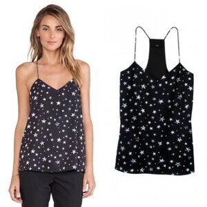 TIBI Black Star Patterned Camisole Tank Top Sz 4 NWOT